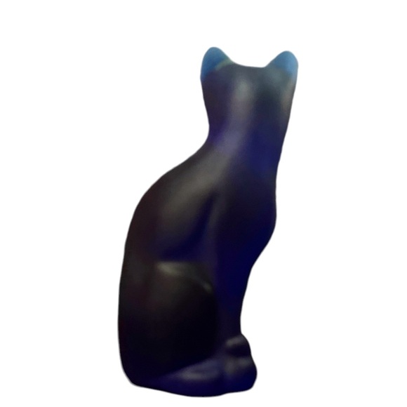 🔹VINTAGE Fenton Art Glass, Stylized Cat Figurine, Cobalt Blue 🔹 - Picture 9 of 11